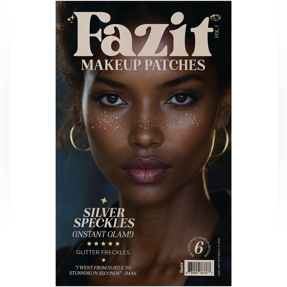 6 x Patches SET! Fazit Silver Glitter Freckles Makeup Patches. Instant Glam. NEW